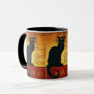 Chat Noir - Black Cat Vintage französische Werbung Tasse