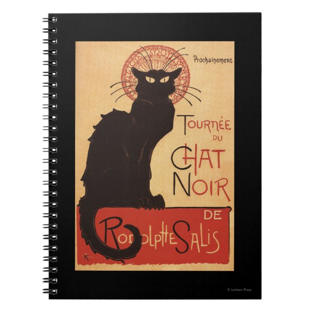 Chat Noir Cabaret Troupe Black Cat Promo Poster Notizblock (Vorderseite)