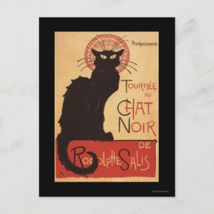 Chat Noir Cabaret Troupe Black Cat Promo Poster Postkarte