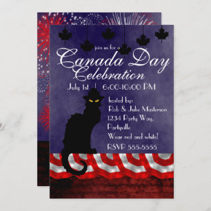Chat Noir Canada Day Einladung