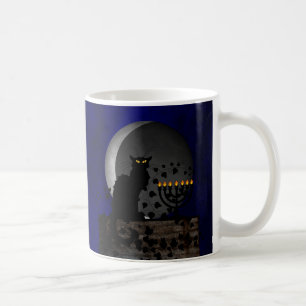 Chat Noir Chanukah mit Menorah Kaffeetasse