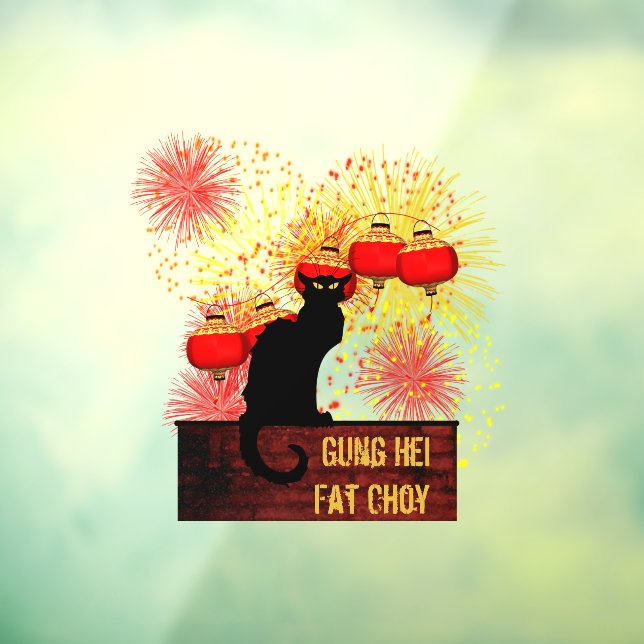 Chat Noir Chinesischer Neujahrsfest Fensteraufkleber (Blatt 3)