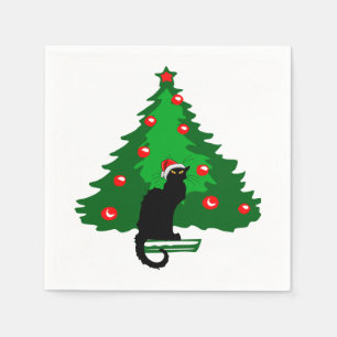 Chat Noir Christmas Serviette
