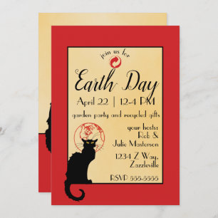 Chat Noir Earth Day Einladung
