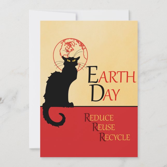 Chat Noir Earth Day Einladung (Rückseite)