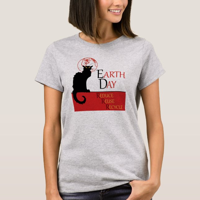 Chat Noir Earth Day T-Shirt (Vorderseite)