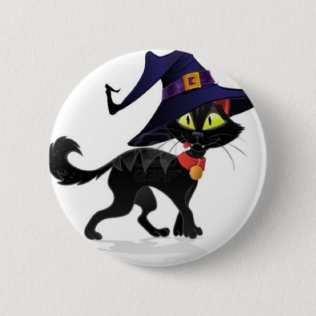 Chat noir Halloween Button (Vorderseite)