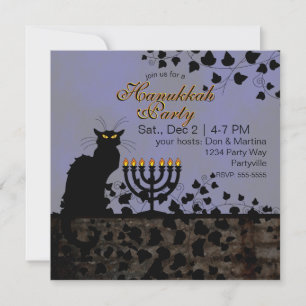 Chat Noir Hanukkah Einladung
