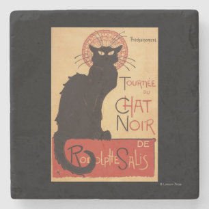 Chat Noir Kabarett Truppe Schwarze Katze Werbeplak Steinuntersetzer