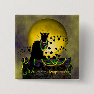 Chat Noir Mardi Gras Button