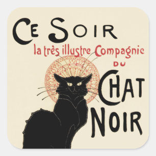 Chat Noir Quadratischer Aufkleber