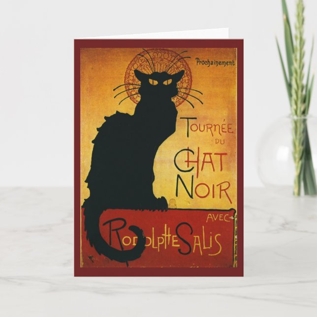 Chat Noir - Schwarze Katze Karte (Vorderseite)