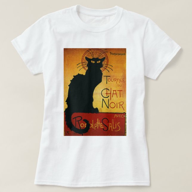 Chat Noir - Schwarze Katze T-Shirt (Design vorne)