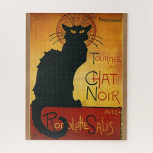Chat Noir - Schwarze Katze Vintag Alte Illustratio Puzzle