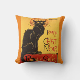 Chat Noir Steinlen Belle Epoque Vintage Kunst Kissen