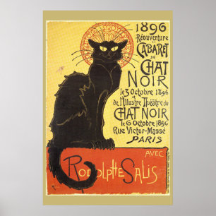 Chat Noir Steinlen Belle Epoque Vintage Kunst Poster