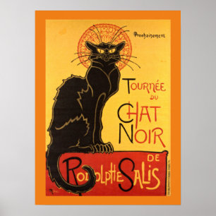 Chat Noir Steinlen Belle Epoque Vintage Kunst Poster