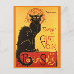 Chat Noir Steinlen Belle Epoque Vintage Kunst Postkarte