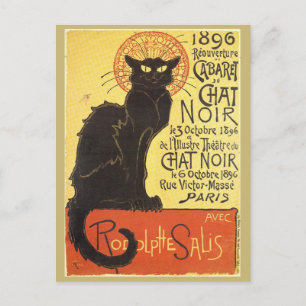 Chat Noir Steinlen Belle Epoque Vintage Kunst Postkarte