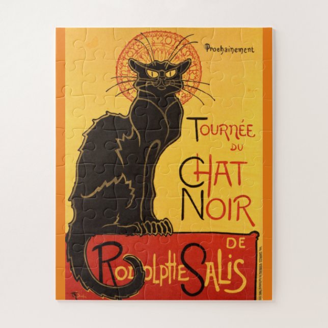 Chat Noir Steinlen Belle Epoque Vintage Kunst Puzzle (Vertikal)