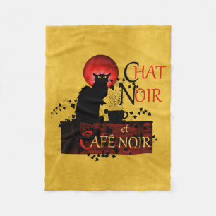 Chat Noir und Café Noir Fleecedecke