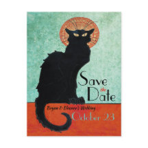 Chat Noir Vintage Französische Katze Blau Save-the