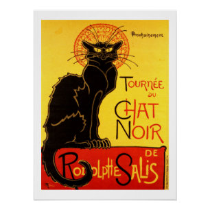 Chat Noir vintage Retro Belle Epoque Vintage Katze Poster