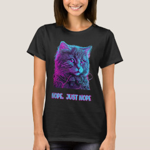 Chat nope nur nope Retrowave ragdoll lauschen T-Shirt