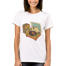 Chat Rétro Mélomane sur Platine Vinyle Vintage