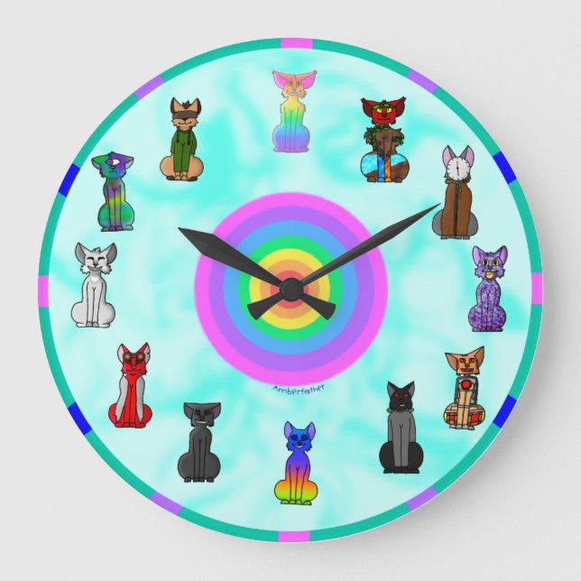 Chat Wall Clock Große Wanduhr (Vorderseite)