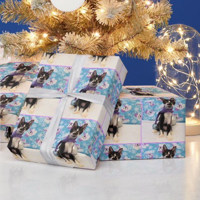 Chat Weihnachtswrapping Paper Starring Cowboy Geschenkpapier (Feiertage)