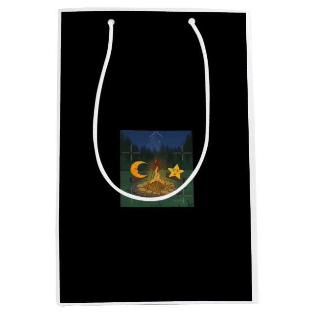 Chat zwischen der Mondgrafik Mittlere Geschenktüte (Vorderseite)