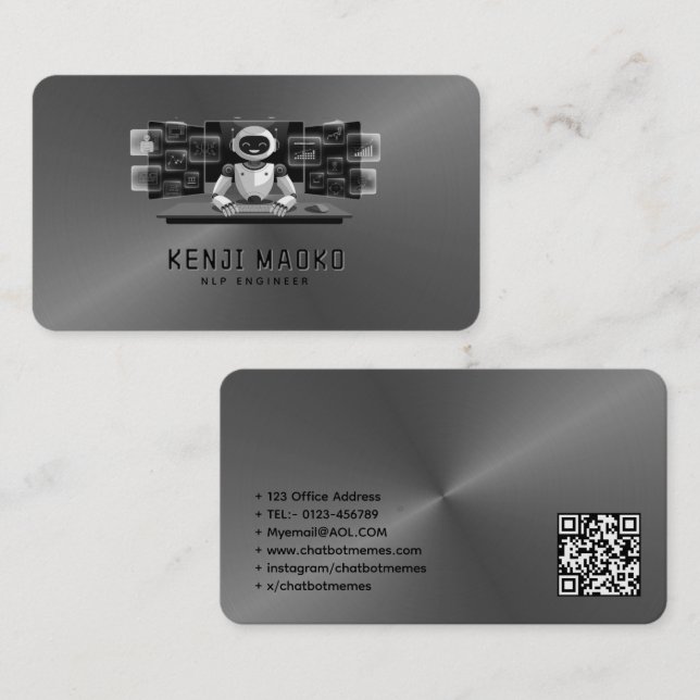 🤖 Chatbot Developer Conversation AI Engineer NLP Visitenkarte (Vorne/Hinten)