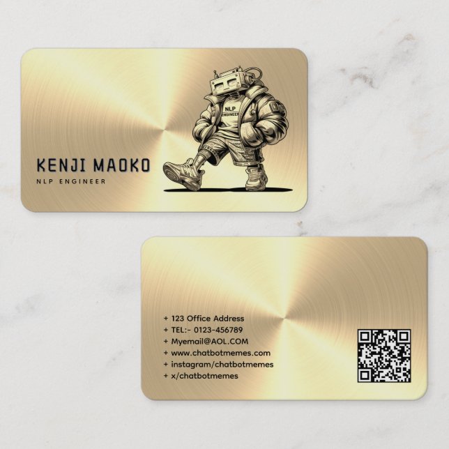 🤖 Chatbot Developer Conversation AI Engineer NLP Visitenkarte (Vorne/Hinten)