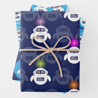 Chatbot - Robot with headphones and microphone for Geschenkpapier Set