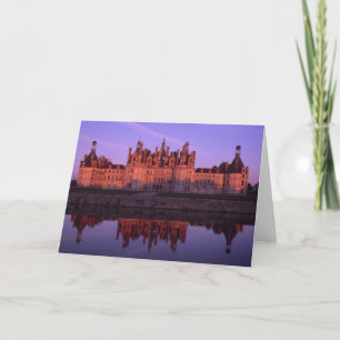 Chateau Chambord bei Sonnenuntergang, Loire Valley Feiertagskarte
