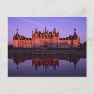 Chateau Chambord bei Sonnenuntergang, Loire Valley Postkarte