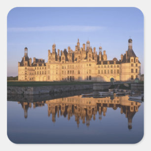 Chateau Chambord, Loire Valley, Frankreich Quadratischer Aufkleber
