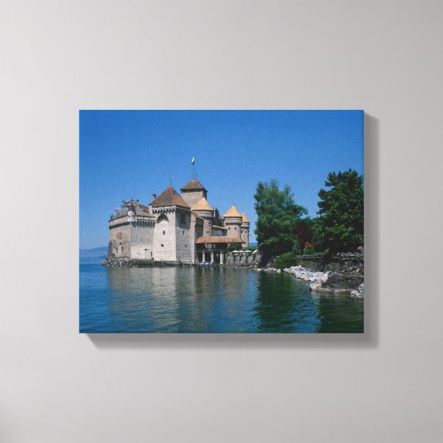 Chateau Chillon, Genfer See, Waadtländer Kanton, Leinwanddruck (Vorderseite)
