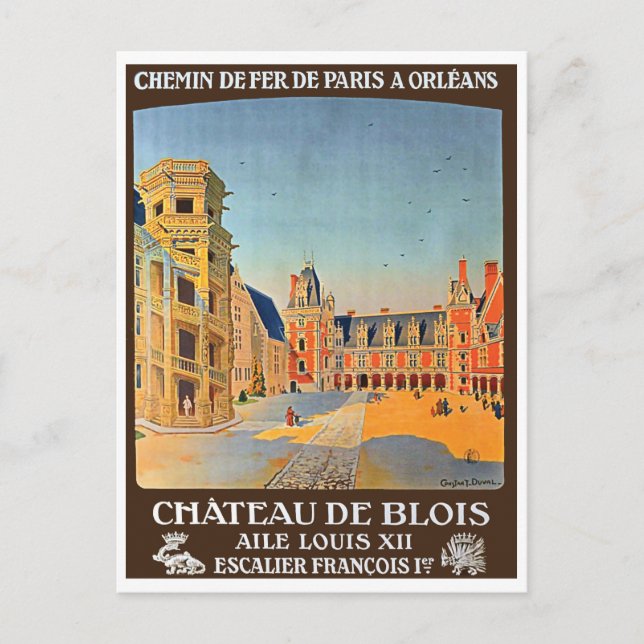 Chateau de Blois, Frankreich, Vintage französische Postkarte (Vorderseite)