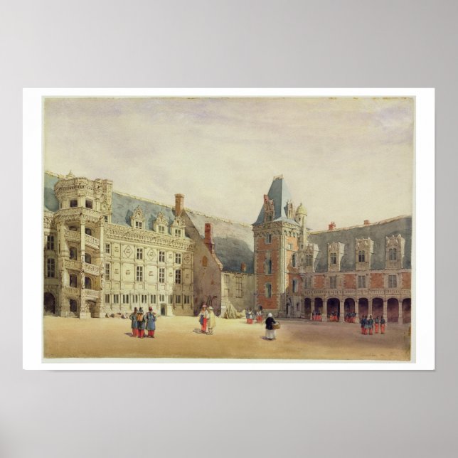Chateau de Blois (g/c auf Papier) Poster (Vorne)