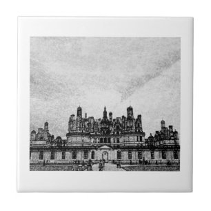 Château de Chambord Architektur Frankreich Sketch Fliese