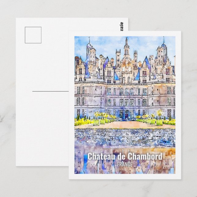 Chateau de Chambord Frankreich Postkarte (Vorne/Hinten)
