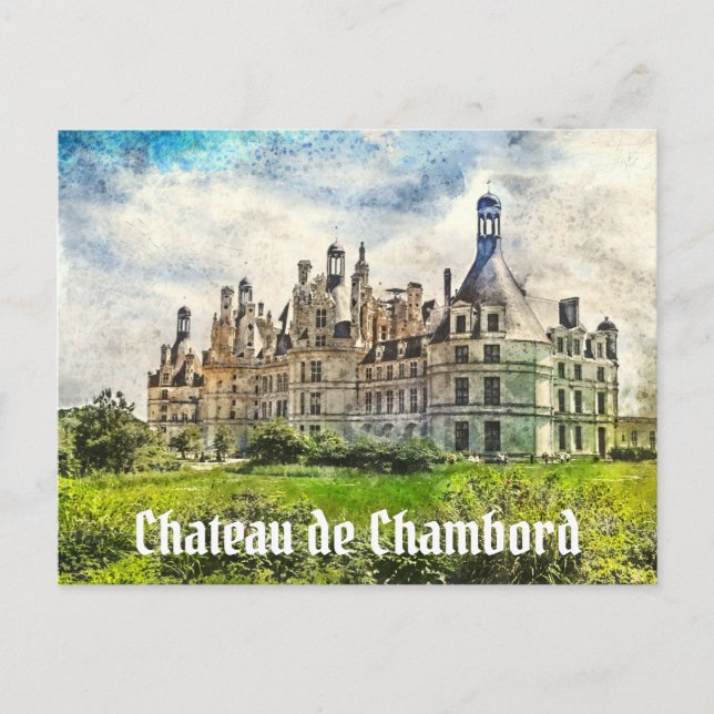 Chateau de Chambord, Frankreich. Postkarte (Vorderseite)