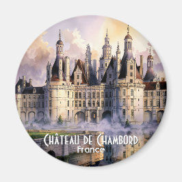 Chateau de Chambord Loire France Watercolor Castle Magnet
