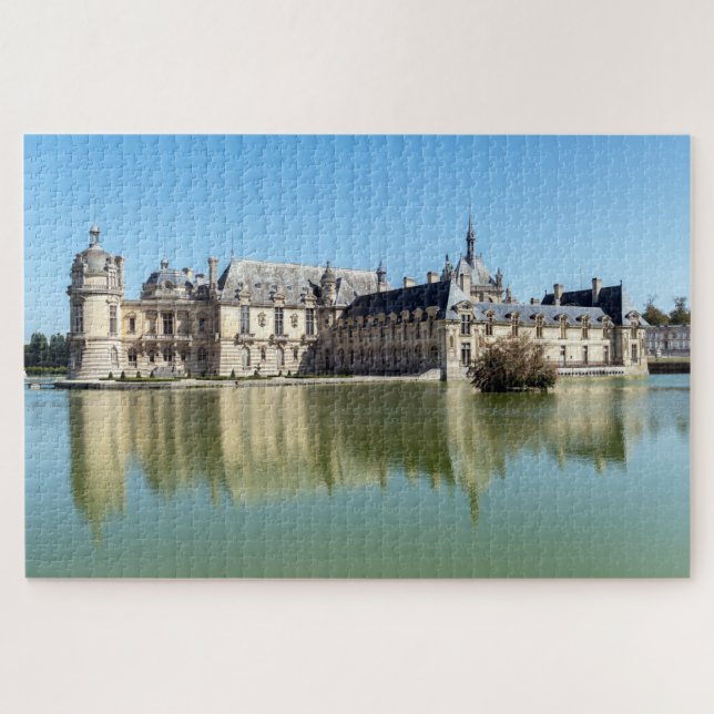 Chateau de Chantilly mit Reflektion im See Puzzle (Horizontal)