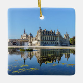 Chateau de Chantilly mit Reflektion in einem Teich Keramikornament