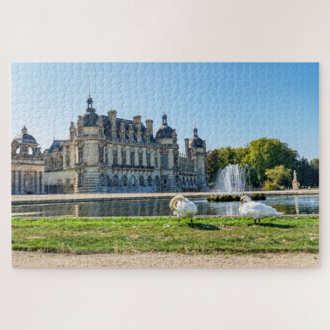 Chateau de Chantilly, Springbrunnen und zwei Schwä Puzzle (Horizontal)
