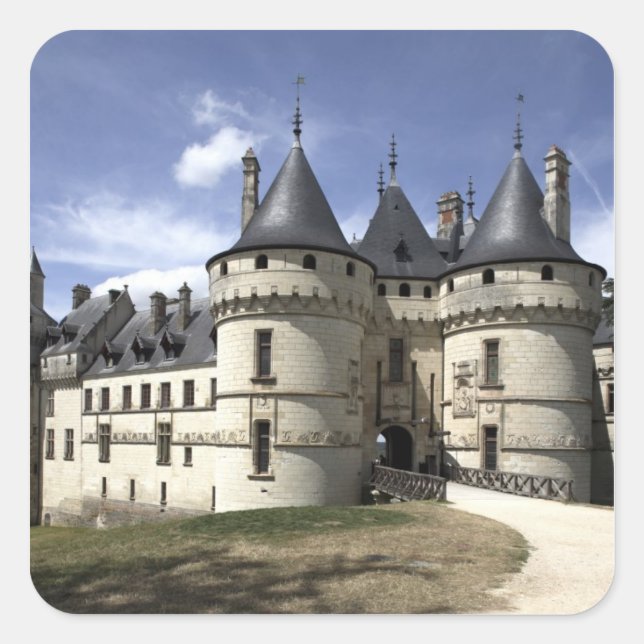 Chateau de Chaumont-Sur-Loire. Quadratischer Aufkleber (Vorderseite)