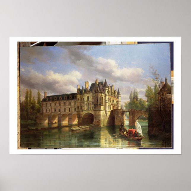 Chateau de Chenonceau, 1843 (Öl auf Leinwand) Poster (Vorne)